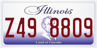 IL license plate Z498809