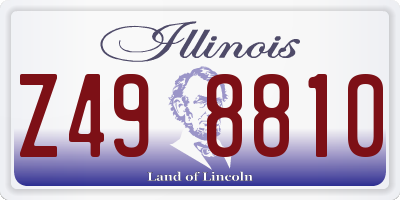 IL license plate Z498810