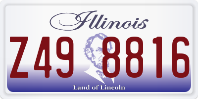 IL license plate Z498816