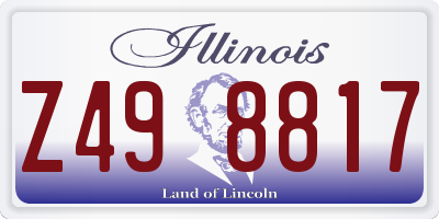 IL license plate Z498817