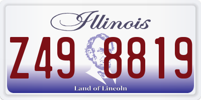 IL license plate Z498819
