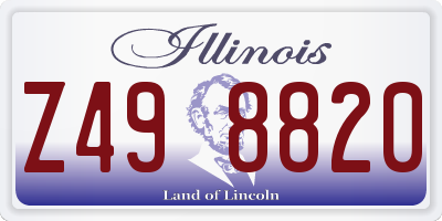 IL license plate Z498820