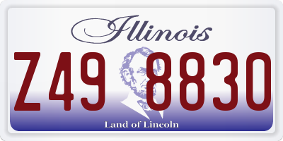 IL license plate Z498830