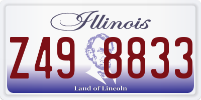 IL license plate Z498833