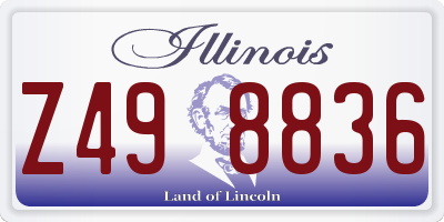 IL license plate Z498836