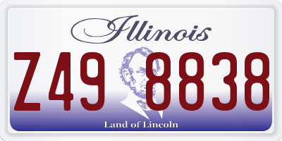 IL license plate Z498838