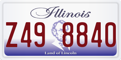 IL license plate Z498840