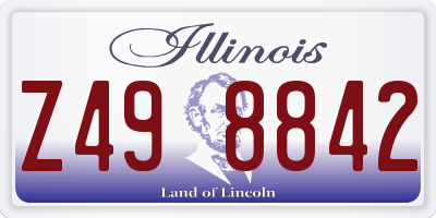 IL license plate Z498842