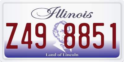 IL license plate Z498851
