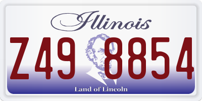 IL license plate Z498854
