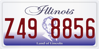 IL license plate Z498856