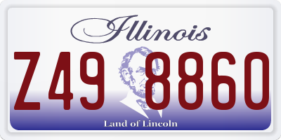 IL license plate Z498860