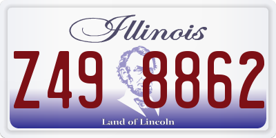 IL license plate Z498862