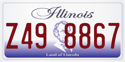 IL license plate Z498867