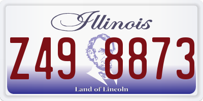 IL license plate Z498873