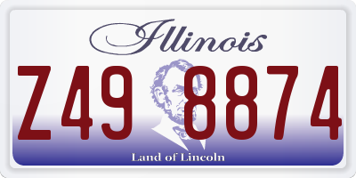IL license plate Z498874