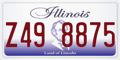 IL license plate Z498875
