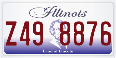 IL license plate Z498876