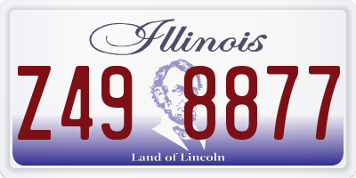 IL license plate Z498877