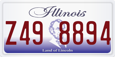 IL license plate Z498894