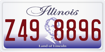 IL license plate Z498896