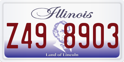 IL license plate Z498903
