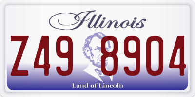 IL license plate Z498904