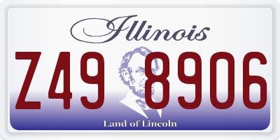 IL license plate Z498906