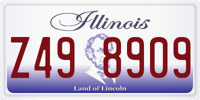 IL license plate Z498909