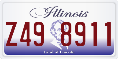 IL license plate Z498911