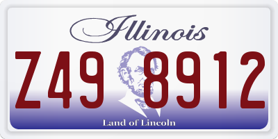 IL license plate Z498912