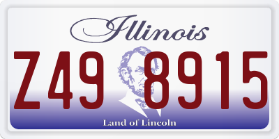 IL license plate Z498915