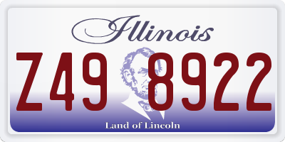 IL license plate Z498922