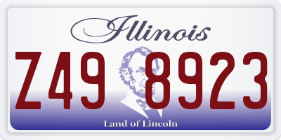 IL license plate Z498923