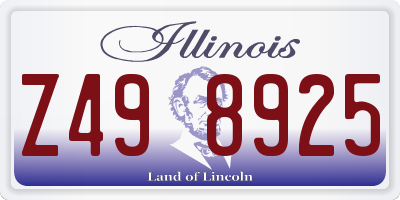 IL license plate Z498925