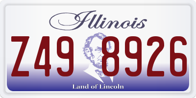 IL license plate Z498926