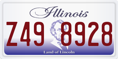 IL license plate Z498928