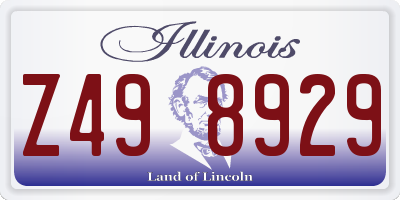 IL license plate Z498929