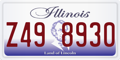 IL license plate Z498930