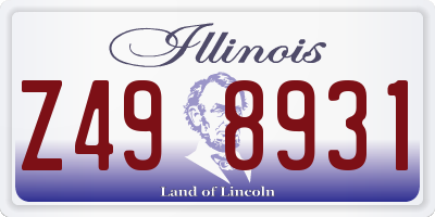IL license plate Z498931