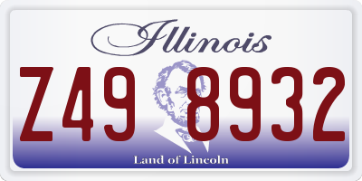 IL license plate Z498932