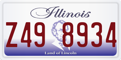 IL license plate Z498934