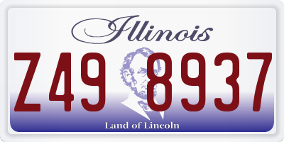 IL license plate Z498937