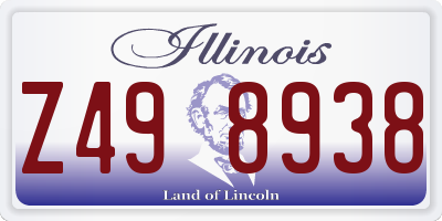 IL license plate Z498938