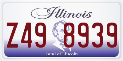 IL license plate Z498939