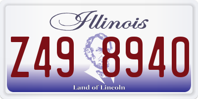 IL license plate Z498940