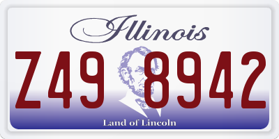 IL license plate Z498942