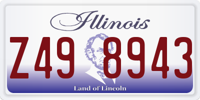 IL license plate Z498943