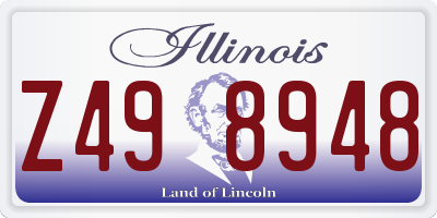 IL license plate Z498948