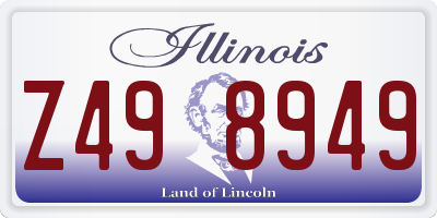 IL license plate Z498949